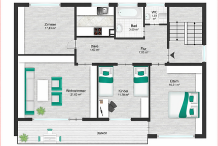 Wohnung Gottmadingen - 4 Zimmer, 88 m&sup2;, 249.000&euro; | Angebot:24984397