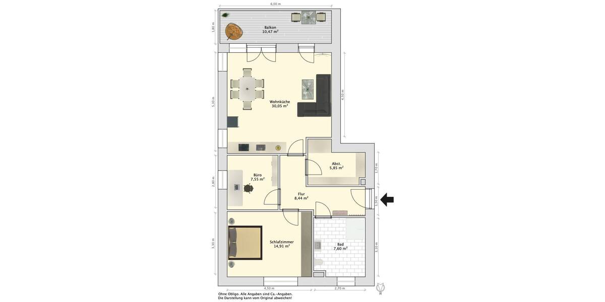 Etagenwohnung Wilhelmshaven Heppens - 3 Zimmer, 76 m&sup2;, 252.000&euro; | Angebot:26825645