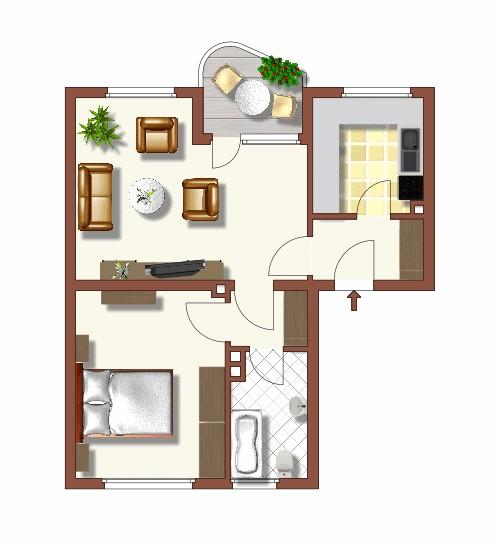 Etagenwohnung Hamm Herringen - 2 Zimmer, 50 m&sup2;, 383&euro; | Angebot:26657291