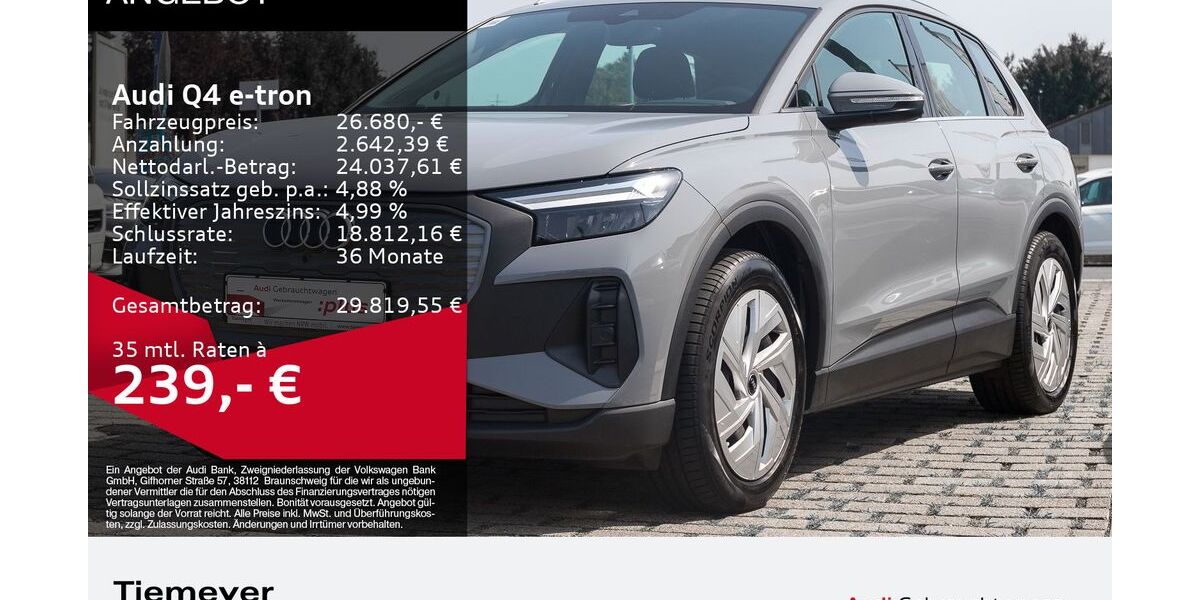 Audi Q4 e-tron 29.428 km 26.680 &euro; Oberhausen 46047