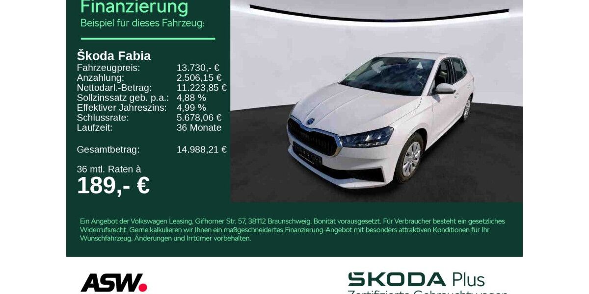 Skoda Fabia 42.300 km 13.730 &euro; Heilbronn 74076