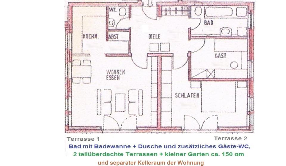 Etagenwohnung Bad Bentheim - 3 Zimmer, 81 m&sup2;, 275.000&euro; | Angebot:24523895