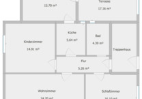 4 Zimmer Wohnung mit Terrasse und Garten