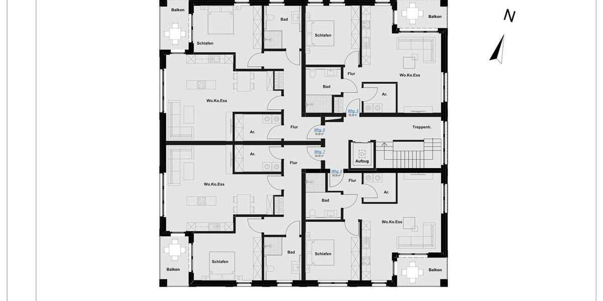 Etagenwohnung Rheine Schotthock - 2 Zimmer, 84 m&sup2;, 395.000&euro; | Angebot:25819379
