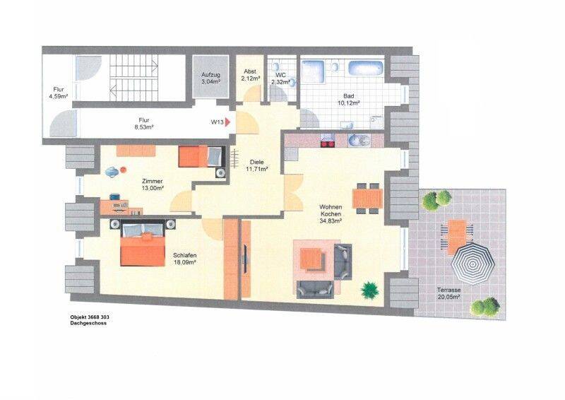 Etagenwohnung Bad Vilbel - 3 Zimmer, 100 m&sup2;, 587.000&euro; | Angebot:26778643