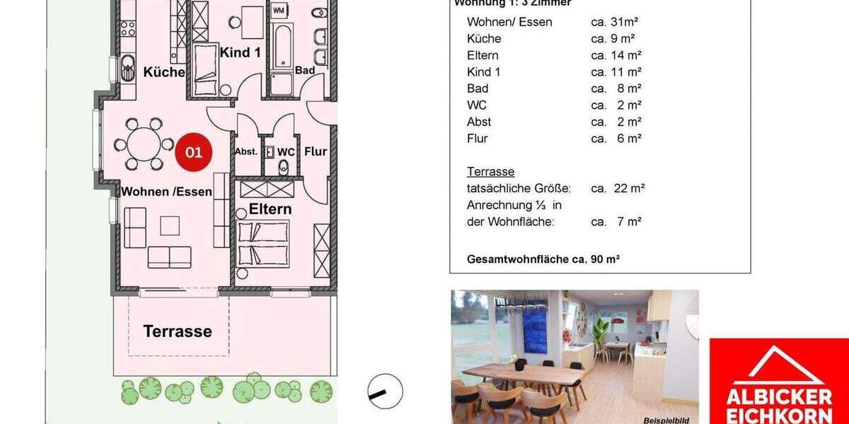 Etagenwohnung Lauchringen Unterlauchringen - 3 Zimmer, 90 m&sup2;, 426.000&euro; | Angebot:25744831