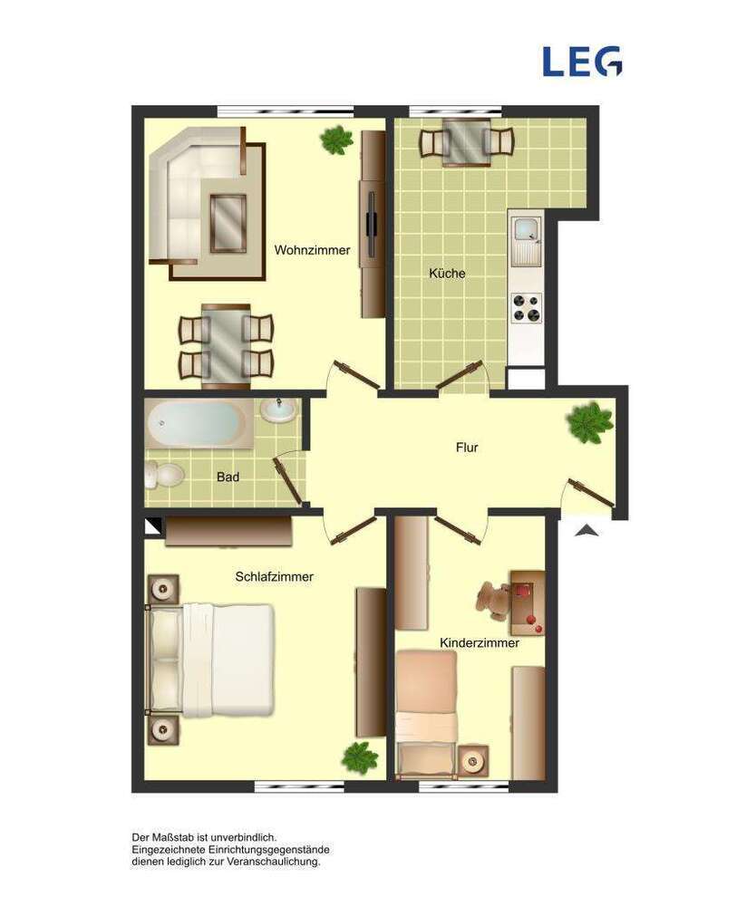 Wohnung zum Mieten in Bergkamen 479 € 62.5 m²