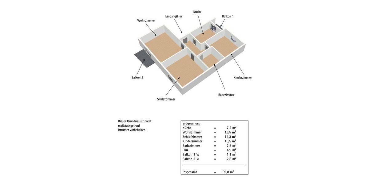 Etagenwohnung Lörrach Brombach - 3 Zimmer, 60 m&sup2;, 760&euro; | Angebot:26825847