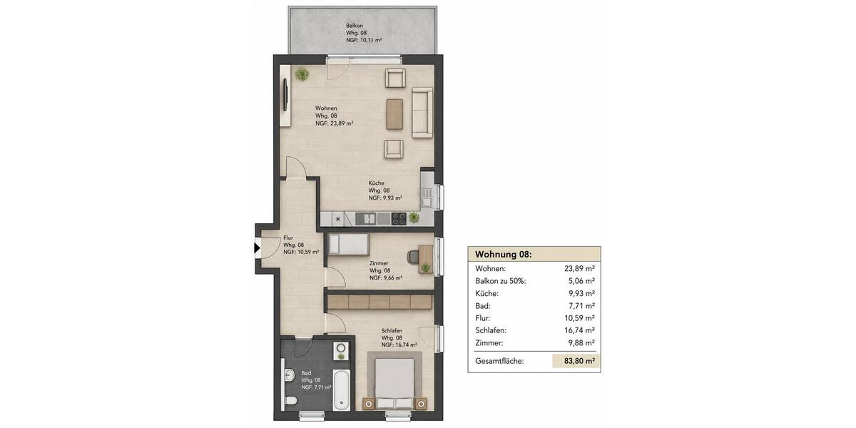 Dachgeschoßwohnung Freiberg - 3 Zimmer, 84 m&sup2;, 290.000&euro; | Angebot:26591749