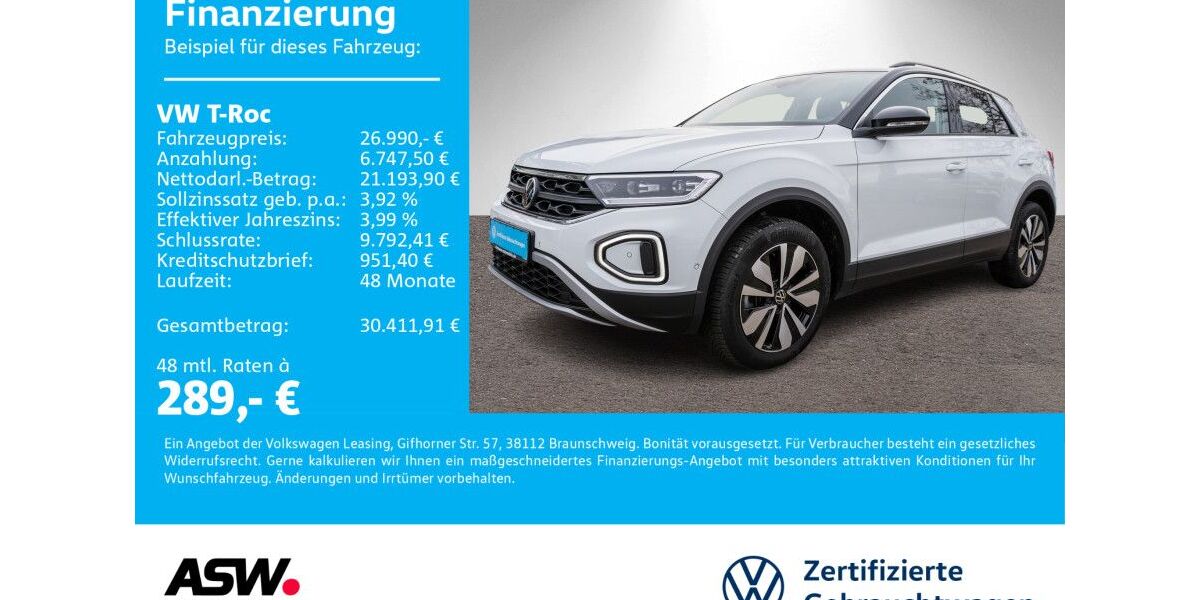 VW T-Roc 29.990 km 26.990 &euro; Neckarsulm 74172