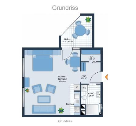 Etagenwohnung Jockgrim - 1.5 Zimmer, 40 m&sup2;, 155.000&euro; | Angebot:25932819