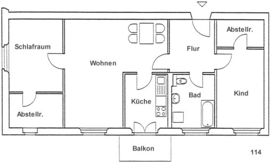 Bad Freienwalde: 3-Raumwohnung mit Balkon und 2 Abstellräumen (206114) zimmer