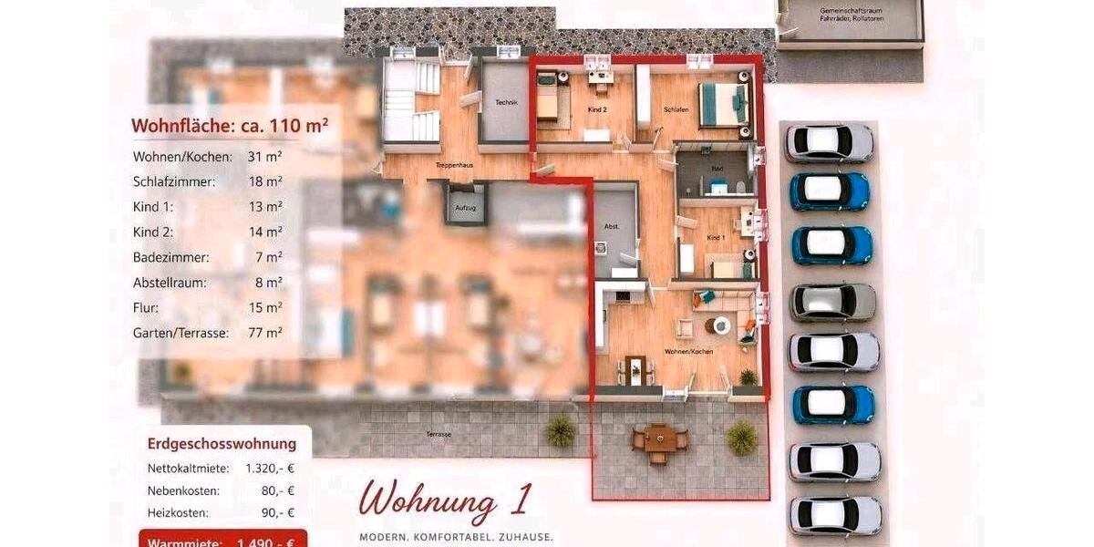 Etagenwohnung Bispingen - 4 Zimmer, 105 m&sup2;, 1.100&euro; | Angebot:24646136