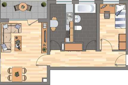 Wohnung Haßloch - 2 Zimmer, 49 m&sup2;, 314&euro; | Angebot:25619300