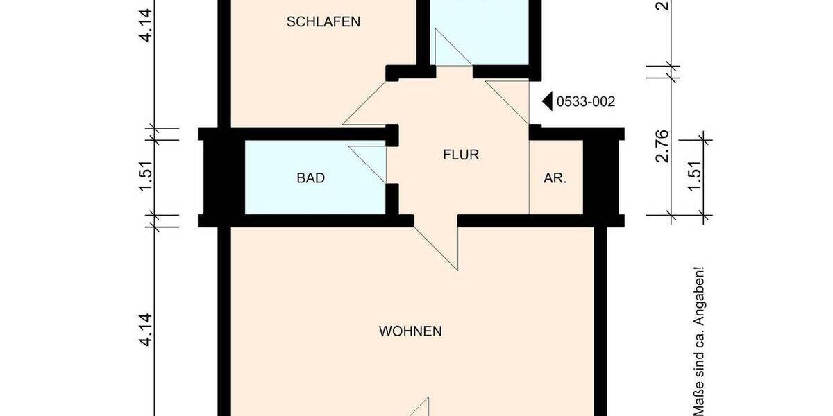 Etagenwohnung Elmshorn - 2 Zimmer, 64 m&sup2;, 544&euro; | Angebot:26380013