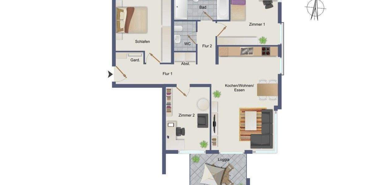 Etagenwohnung Gärtringen - 4 Zimmer, 90 m&sup2;, 607.500&euro; | Angebot:25738267