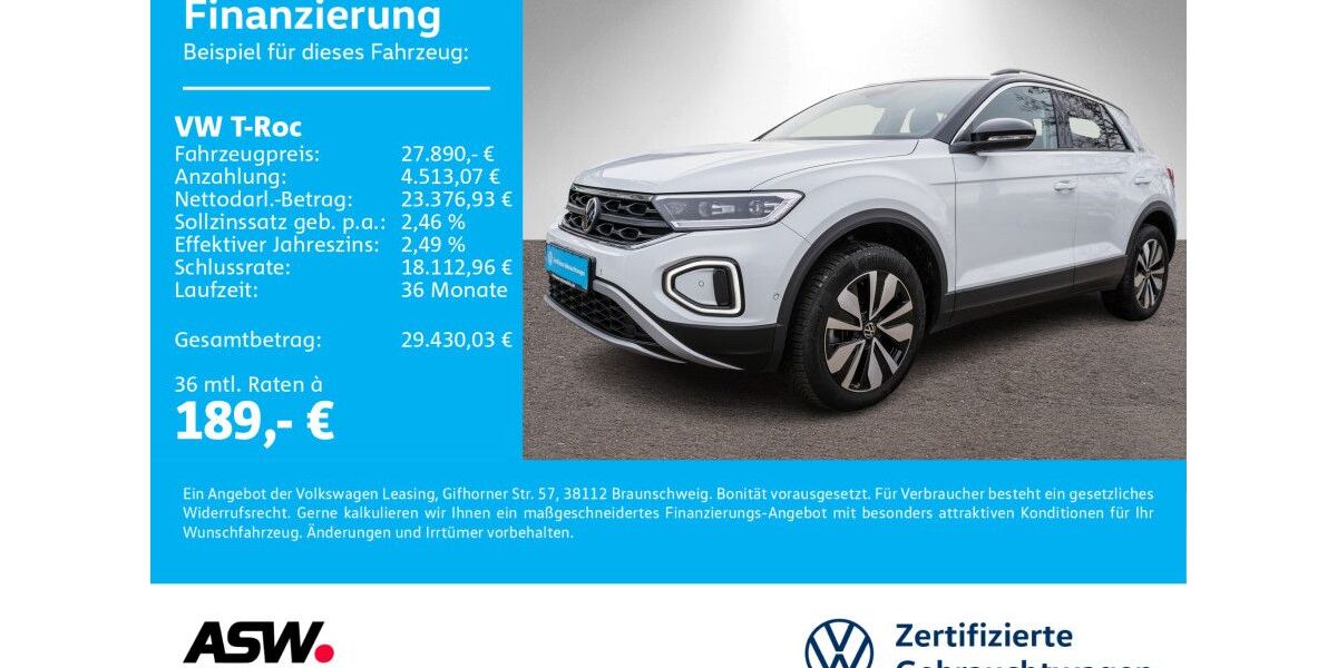 VW T-Roc 26.900 km 28.990 &euro; Neckarsulm 74172