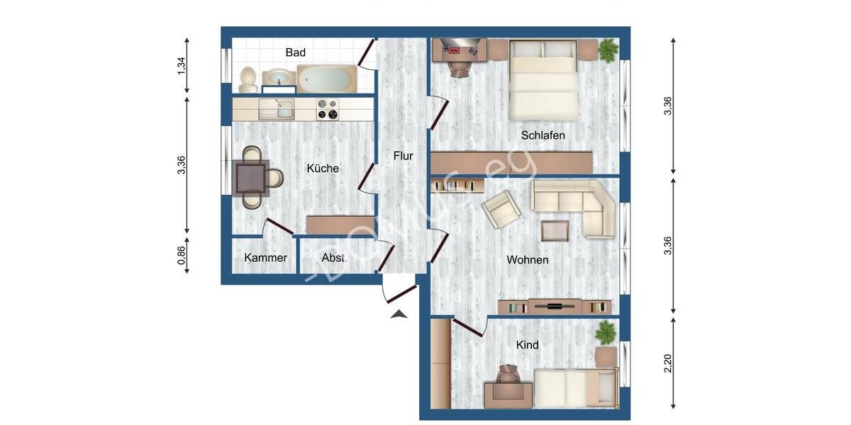Ramin Komplett renoviert! 3 Zimmer Wohnung. 3 zimmer