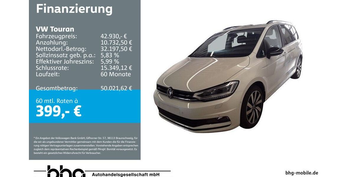 VW Touran 3.723 km 42.930 &euro; Reutlingen 72770