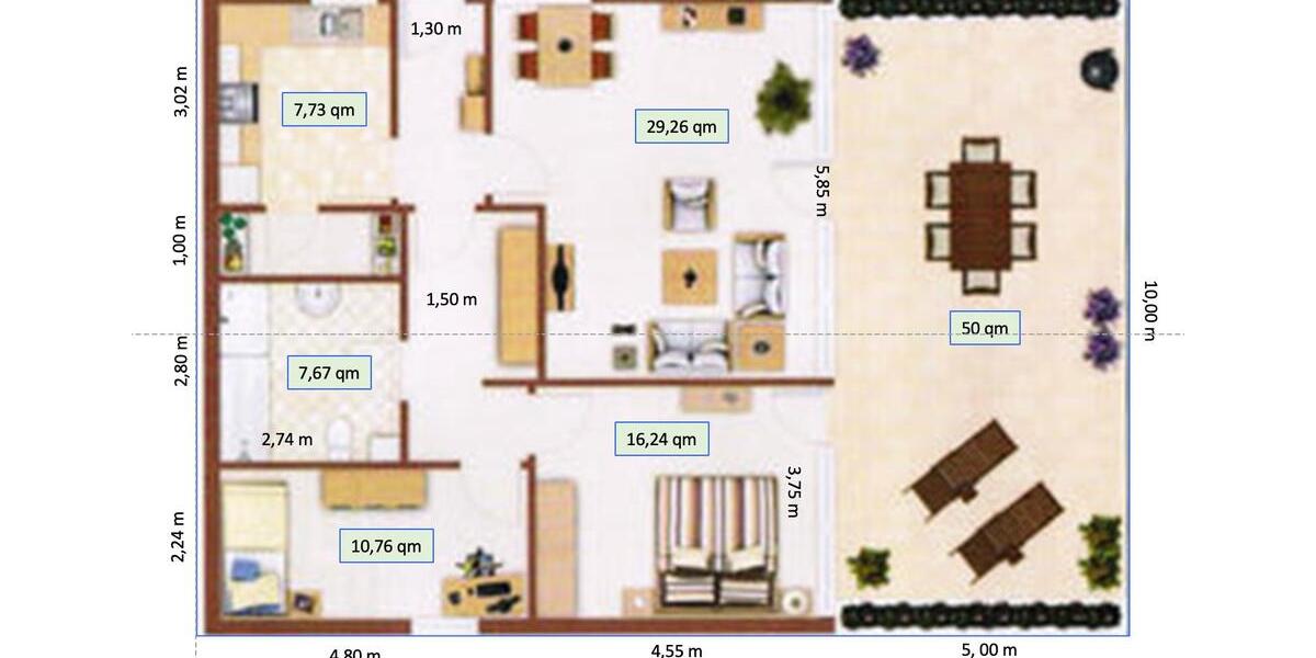 Terrassenwohnung Bad Ems - 3 Zimmer, 102 m&sup2;, 249.000&euro; | Angebot:26051167