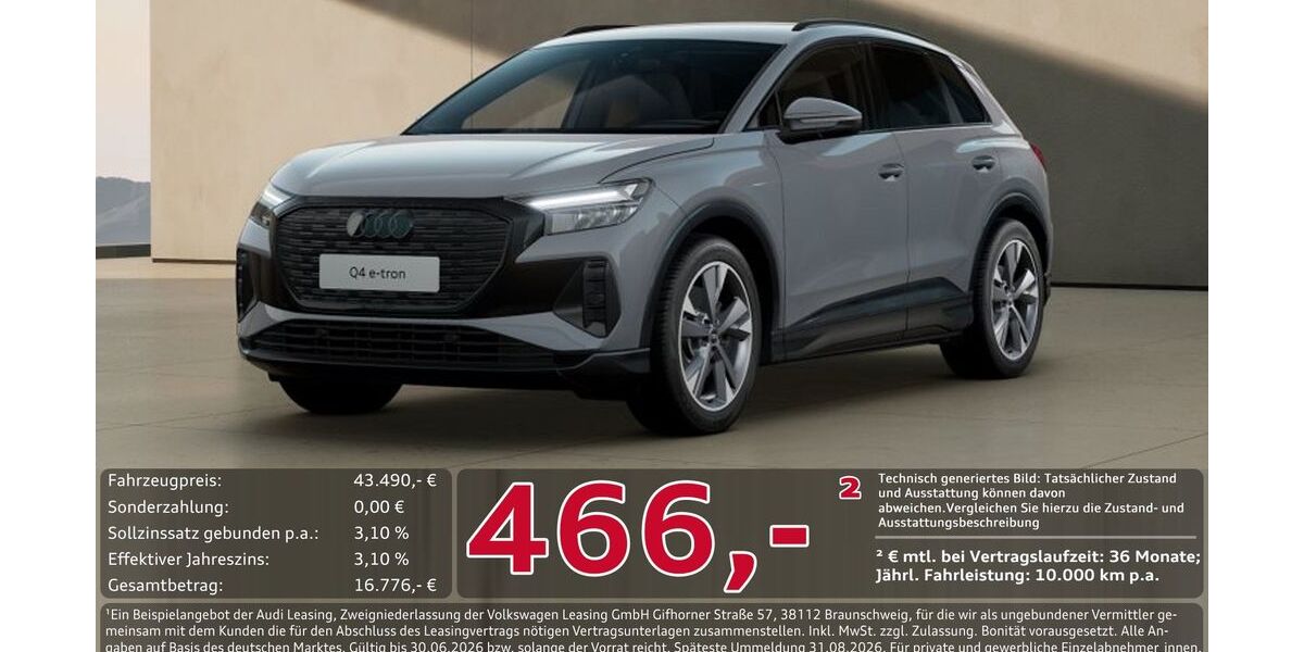 Audi Q4 e-tron 7.160 km 43.490 &euro; Ingolstadt 85057