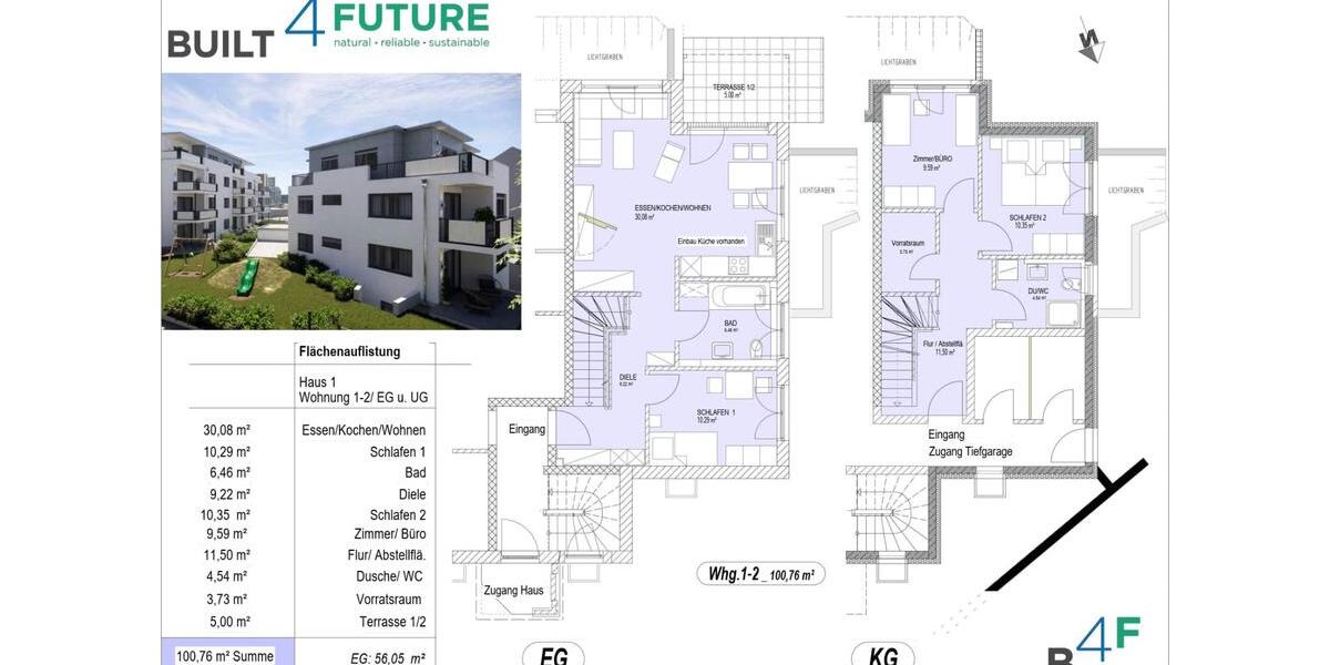 Terrassenwohnung Memmingen - 4 Zimmer, 101 m&sup2;, 1.415&euro; | Angebot:25508594