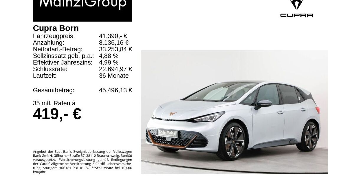 Cupra Born 9.700 km 41.190 &euro; Feldkirchen/Westerham 83620