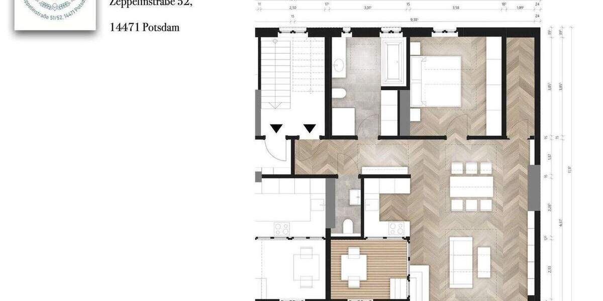 Etagenwohnung Potsdam Potsdam West - 2 Zimmer, 73 m&sup2;, 442.500&euro; | Angebot:25568543