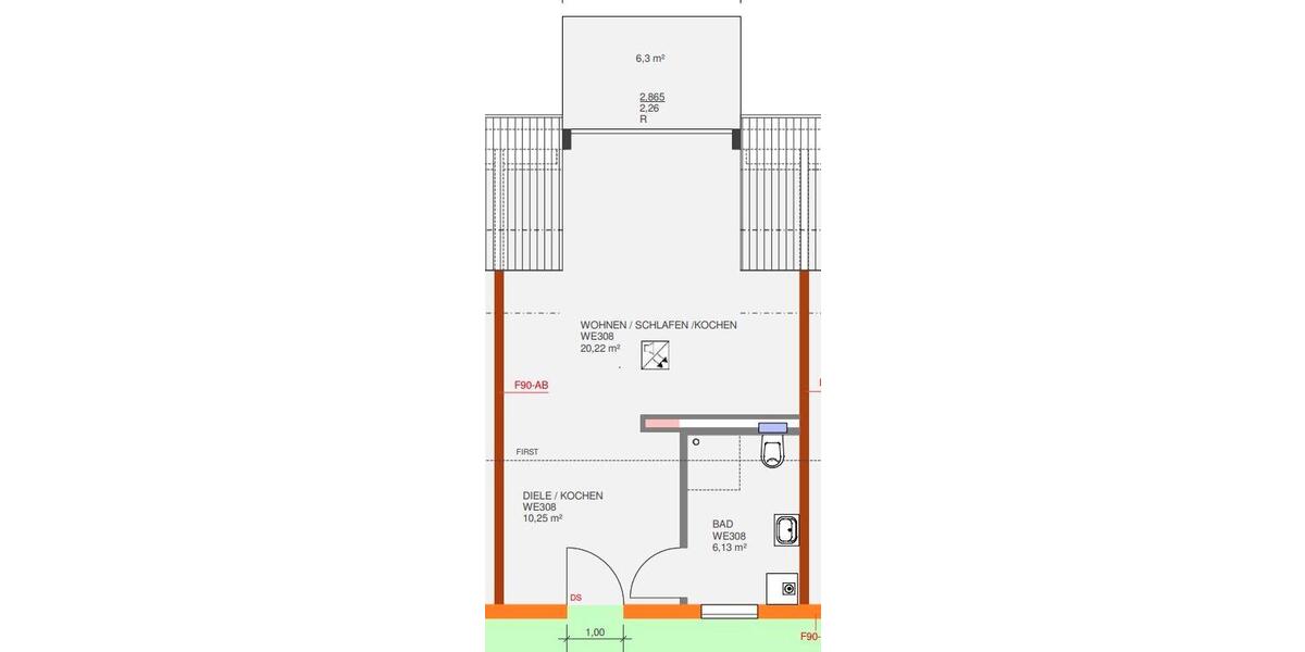 Etagenwohnung Heilbad Heiligenstadt - 1 Zimmer, 43 m&sup2;, 525&euro; | Angebot:26634626