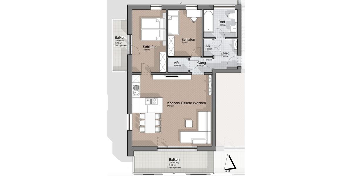 Etagenwohnung Freilassing - 3 Zimmer, 84 m&sup2;, 1.210&euro; | Angebot:26251924