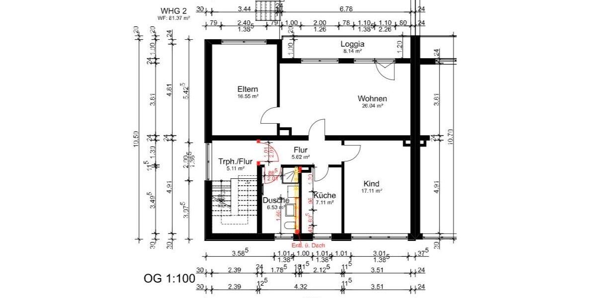 Etagenwohnung Saarlouis - 2 Zimmer, 95 m&sup2;, 900&euro; | Angebot:26393223