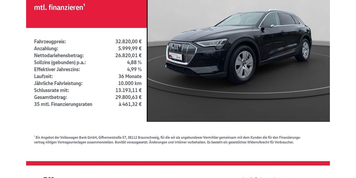 Audi e-tron 63.621 km 32.820 &euro; Mühlhausen/Thüringen 99974