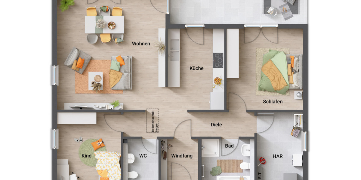 Bungalow Vlotho - 3 Zimmer, 108 m&sup2;, 386.150&euro; | Angebot:25537426