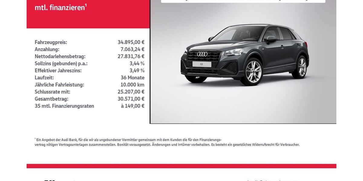 Audi Q2 6.883 km 34.895 &euro; Nordhausen 99734