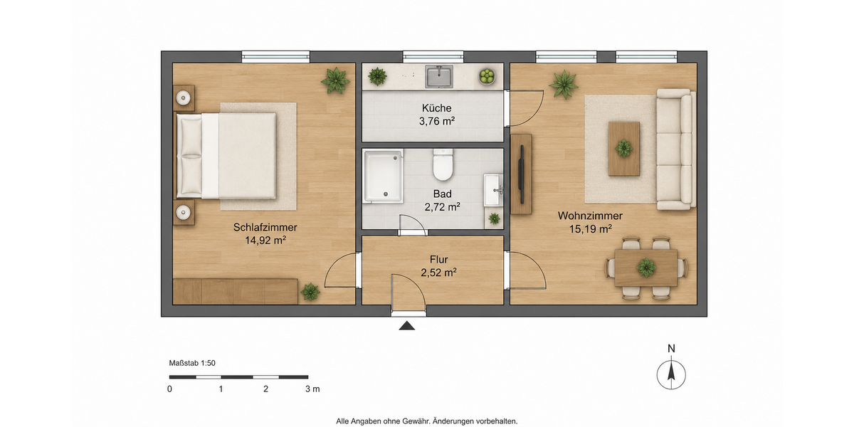 Etagenwohnung Heiligenhafen - 2 Zimmer, 40 m&sup2;, 465&euro; | Angebot:26728751