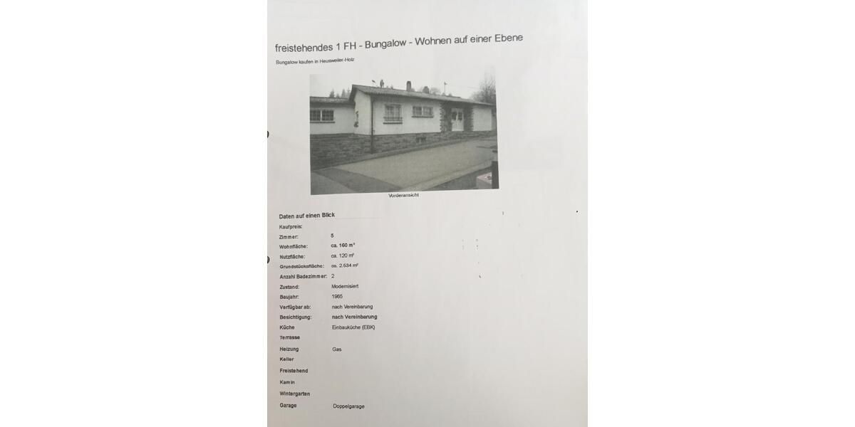 Einfamilienhaus Heusweiler - 5 Zimmer, 160 m&sup2;, 298.000&euro; | Angebot:26979746