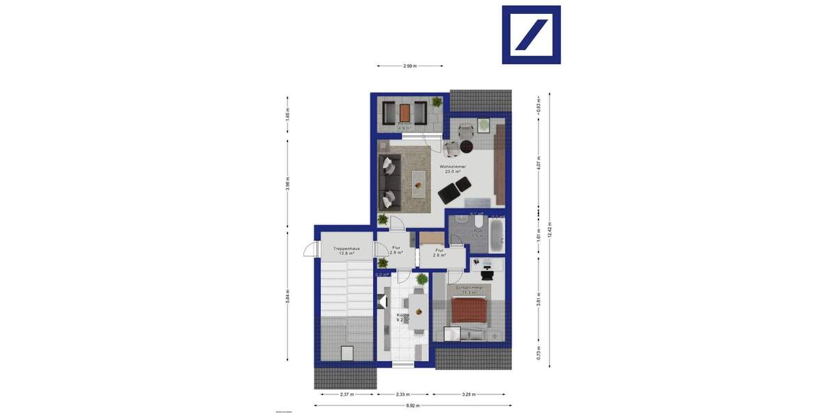 Etagenwohnung Oebisfelde - 2 Zimmer, 52 m&sup2;, 69.000&euro; | Angebot:25686517