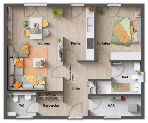 Bungalow Bützow Horst - 3 Zimmer, 76 m&sup2;, 188.650&euro; | Angebot:26036843