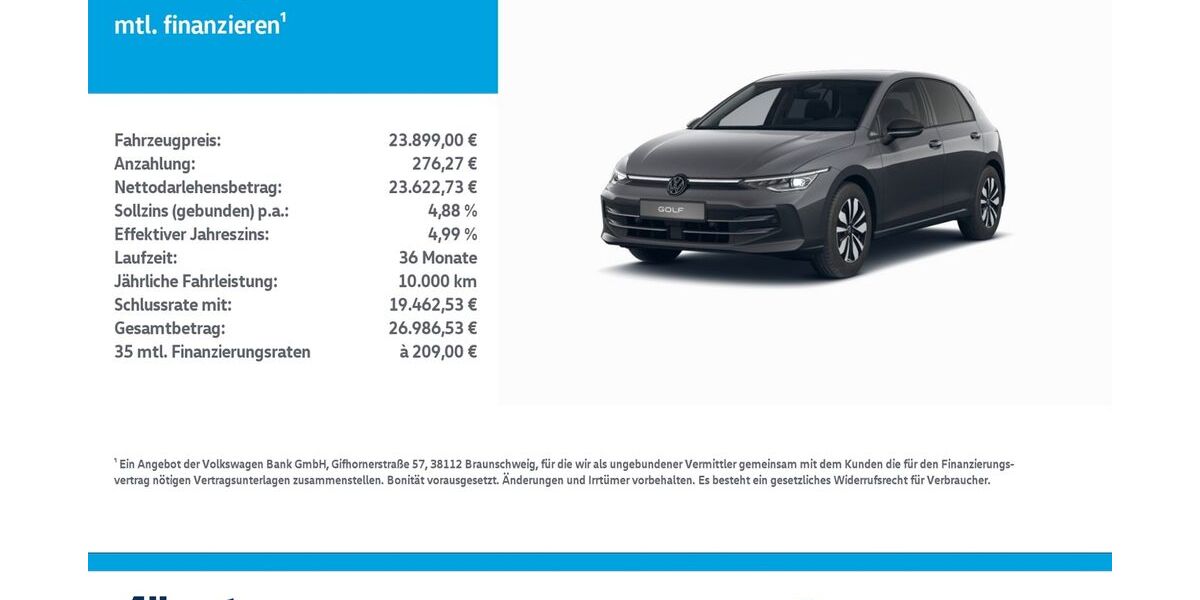 VW Golf 25.177 km 23.899 &euro; Leinefelde-Worbis/DE 37327