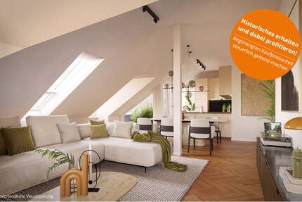 2 Zimmer-Dachgeschoss-Wohnung mit ca. 65m² und Terrasse 2 zimmer