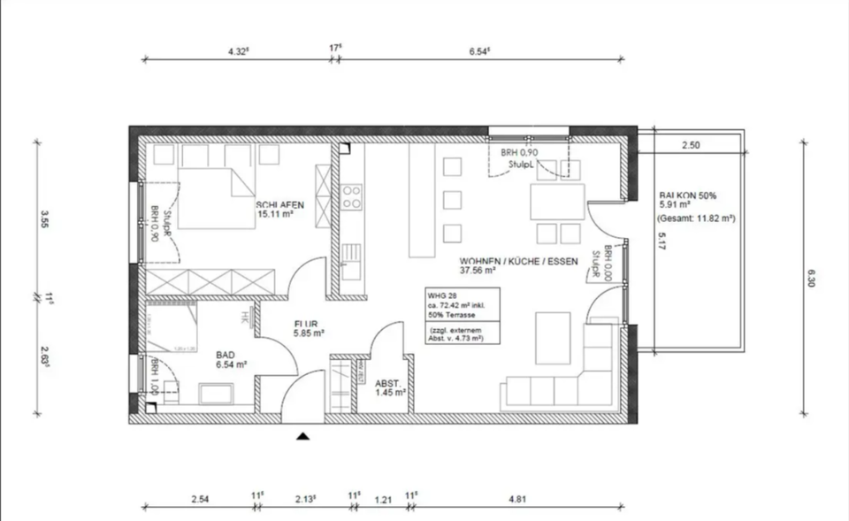Etagenwohnung Bad Nenndorf - 2 Zimmer, 72 m&sup2;, 925&euro; | Angebot:25045263