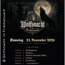 Wolfsnacht im Frankenwald 2026 21.11.2026 Nordwaldhalle