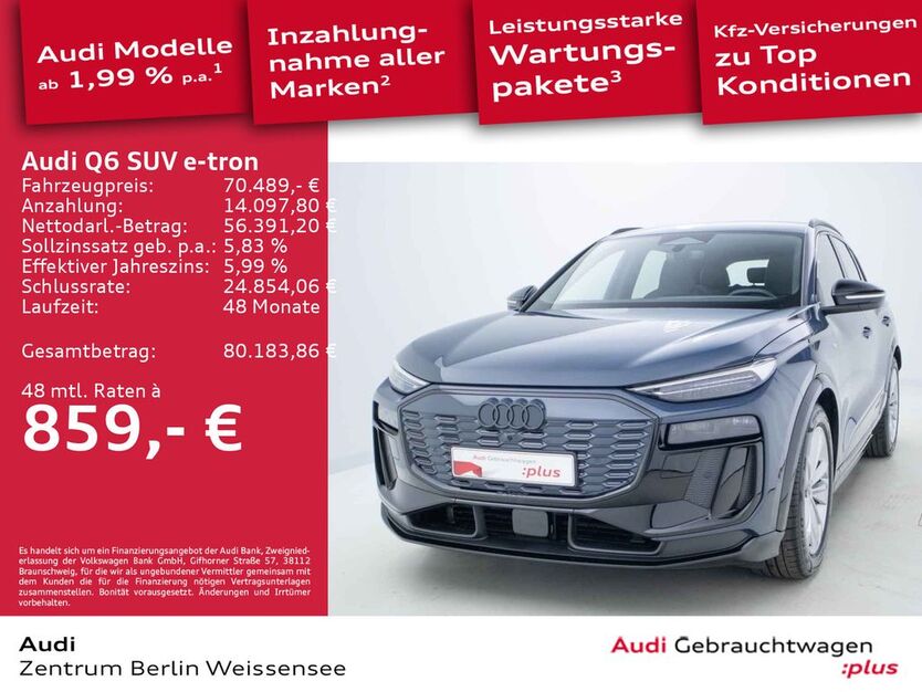Audi Q6 e-tron 11.598 km 70.489 € Berlin 13088