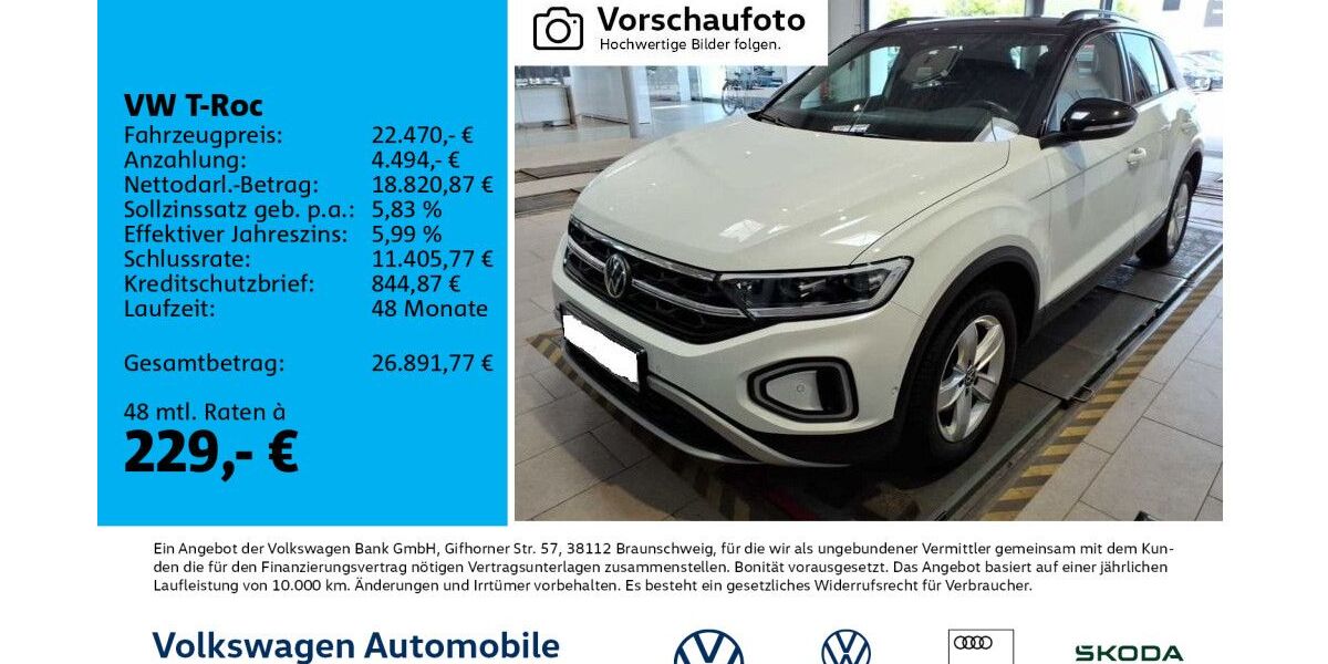 VW T-Roc 72.523 km 22.470 &euro; Leipzig 04277