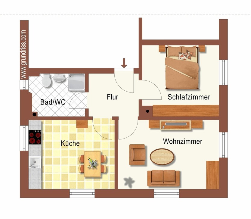 Neu sanierte 2-Raum Dachgeschoss-Wohnung in ruhiger Lage von Markersorf 2 zimmer