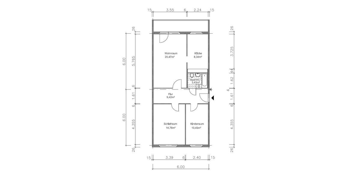 Etagenwohnung Gera Lusan - 3 Zimmer, 69 m&sup2;, 410&euro; | Angebot:26384931