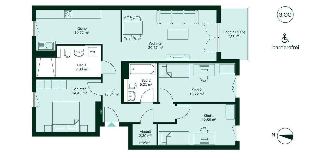 Etagenwohnung Düsseldorf Benrath - 4 Zimmer, 103 m&sup2;, 649.900&euro; | Angebot:24757267