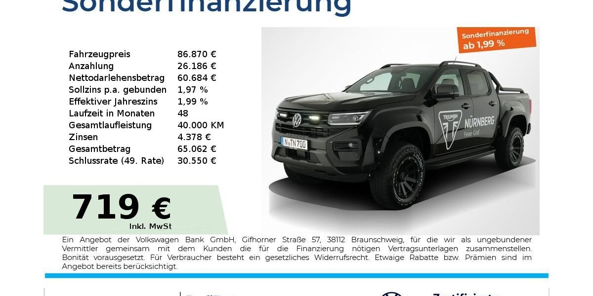 VW Amarok 9.950 km 86.870 &euro; Nürnberg 90441