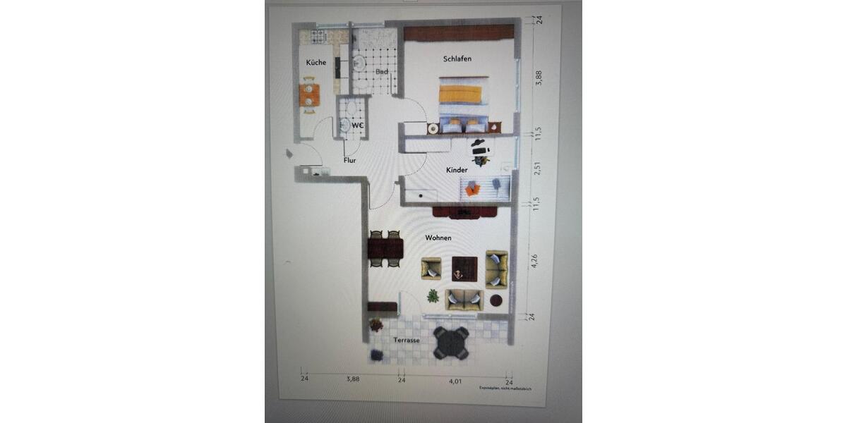 Etagenwohnung Neu-Ulm Burlafingen - 3 Zimmer, 75 m&sup2;, 1.200&euro; | Angebot:26704329