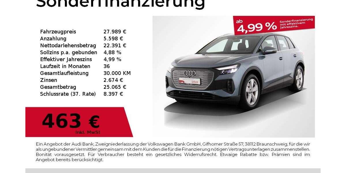 Audi Q4 e-tron 26.024 km 27.989 &euro; Nürnberg 90441